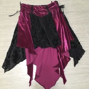 LIP SERVICE SKIRT xs or xxs purple and black RARE